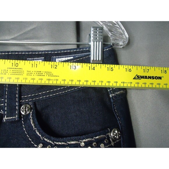 Miss Me Easy Boot Jeans Women's 26 30x29 Bootcut Flap Pocket Rhinestone JE5663EN - Picture 7 of 9